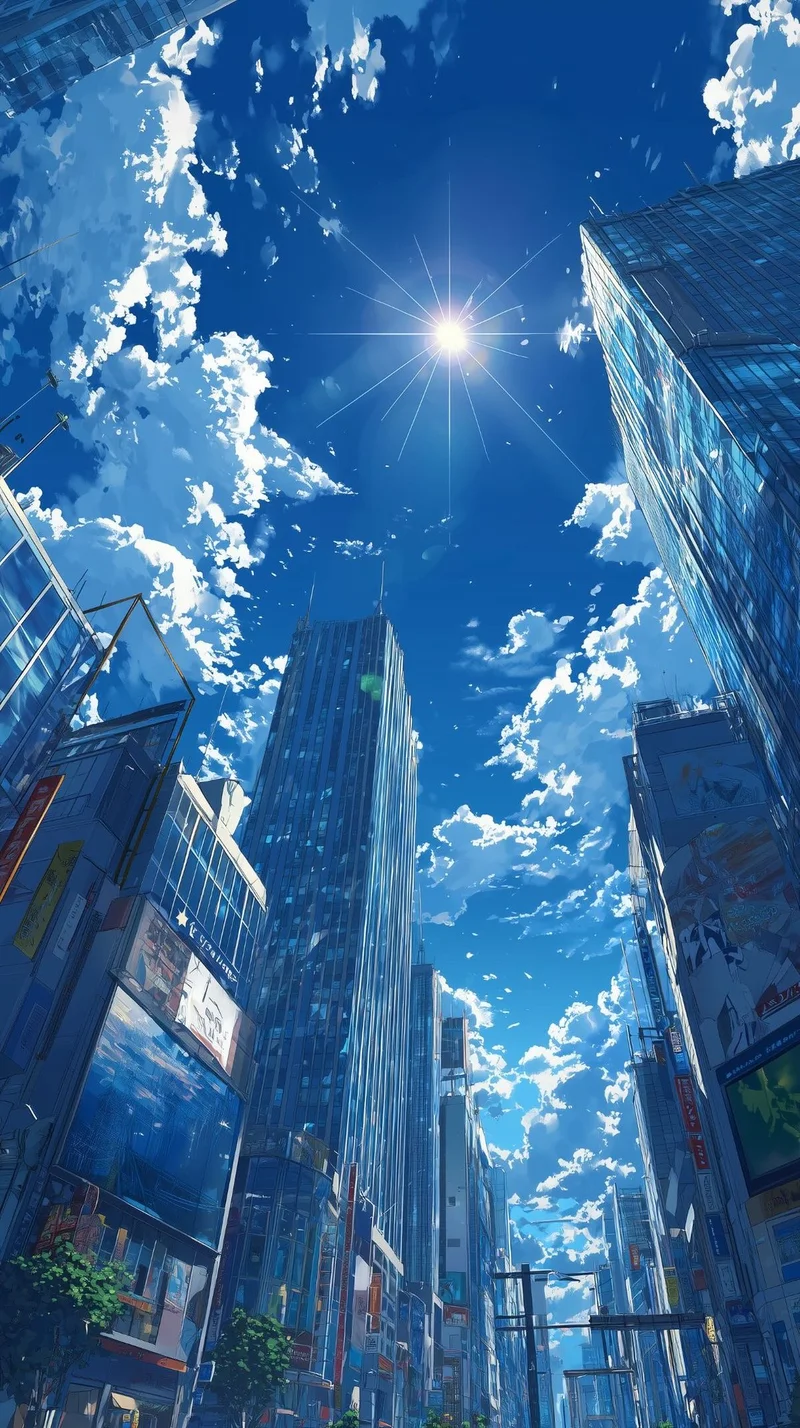 Không gian trên cao với gam màu dịu anime bầu trời
