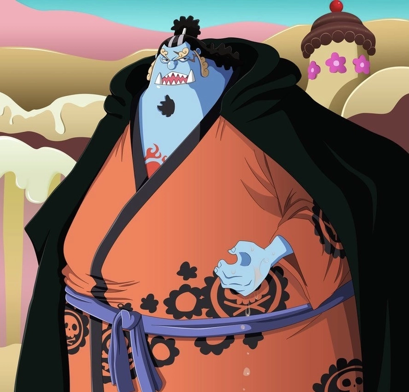 Khung hình Jinbe anime với nét mặt bình tĩnh rõ nét