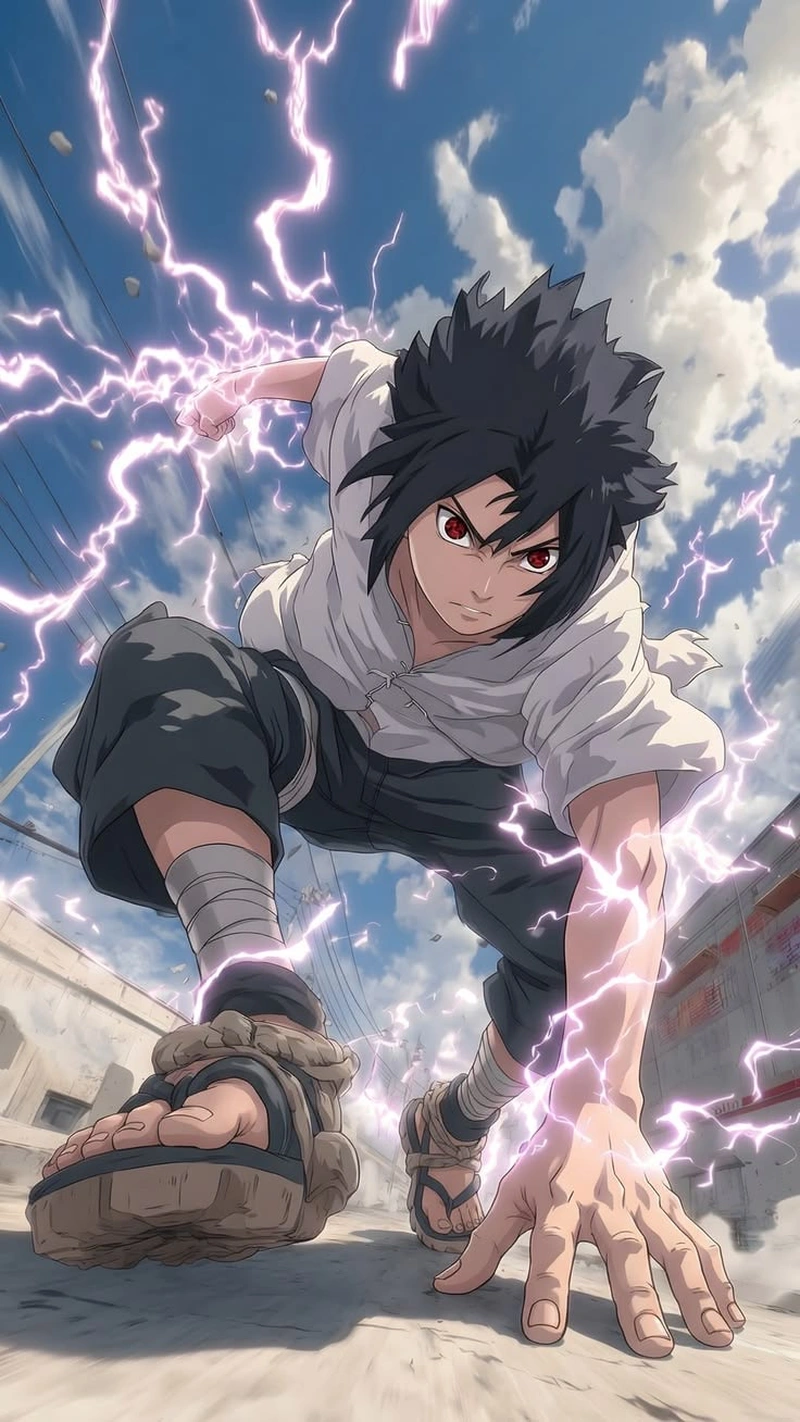 Khung hình Sasuke ngầu cùng thần thái lạnh rõ nét