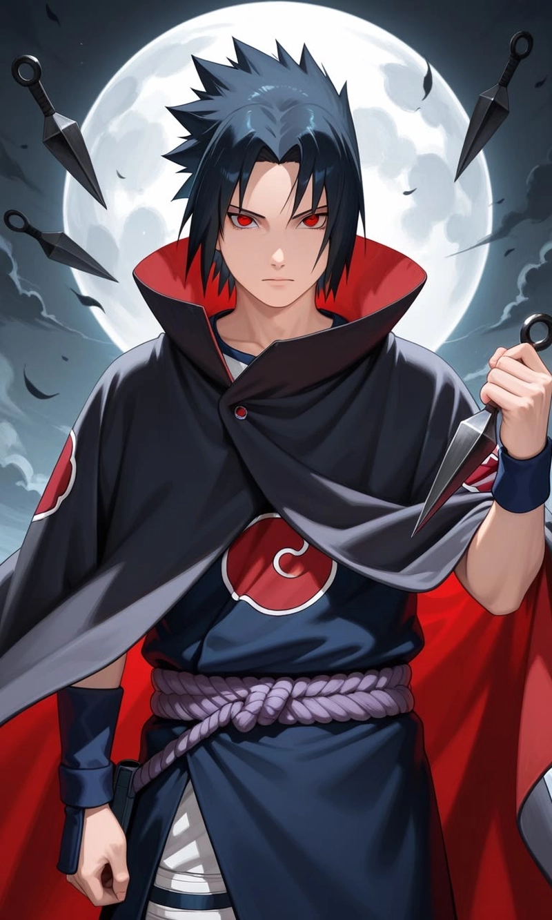 Khung hình Sasuke ngầu mang phong cách anh hùng anime