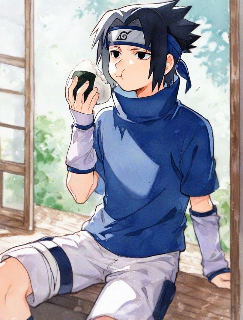 Khung hình Sasuke ngầu với phong cách chiến binh anime