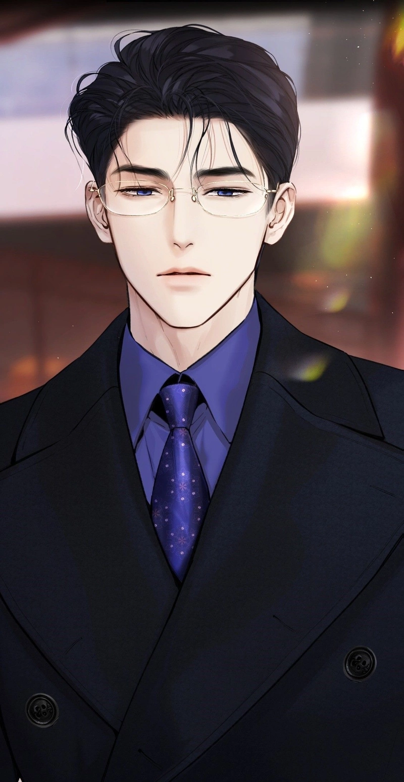 Khung hình tổng tài anime với dáng đứng vững vàng