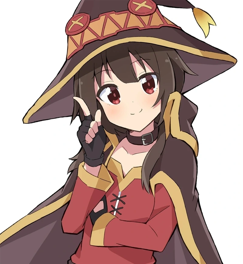 Megumin với biểu cảm vui nhộn khi tương tác đồng đội