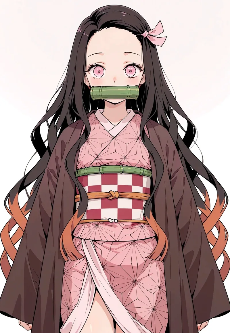 Nezuko chibi với biểu cảm tinh nghịch cực đáng yêu