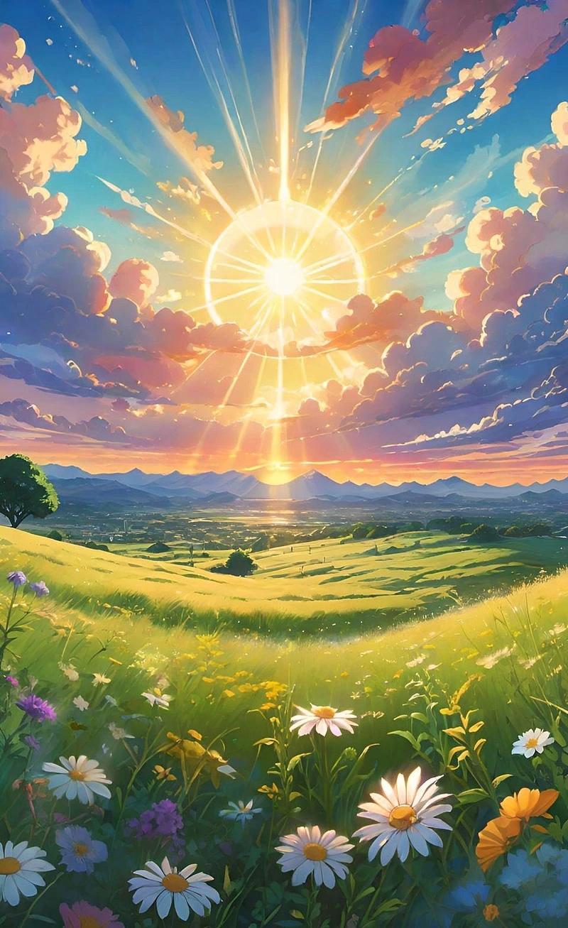 Tạo hình phong cảnh anime với ánh chiều nhẹ nhàng