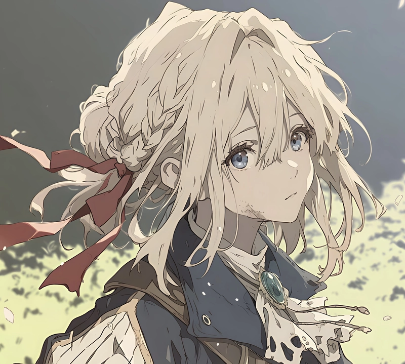 Violet Evergarden trong khung cảnh thiên nhiên nhẹ nhàng
