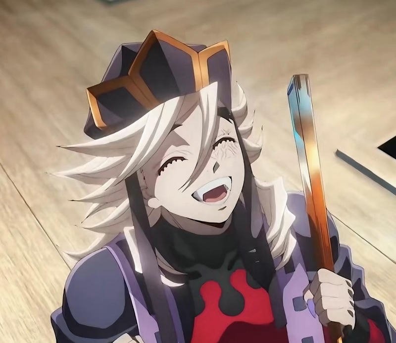 Ảnh Douma anime với nụ cười bí ẩn lạnh lùng
