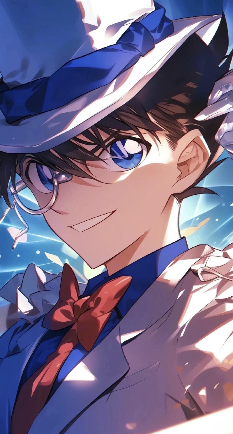 Ảnh Kudo Shinichi anime với ánh nhìn sắc bén