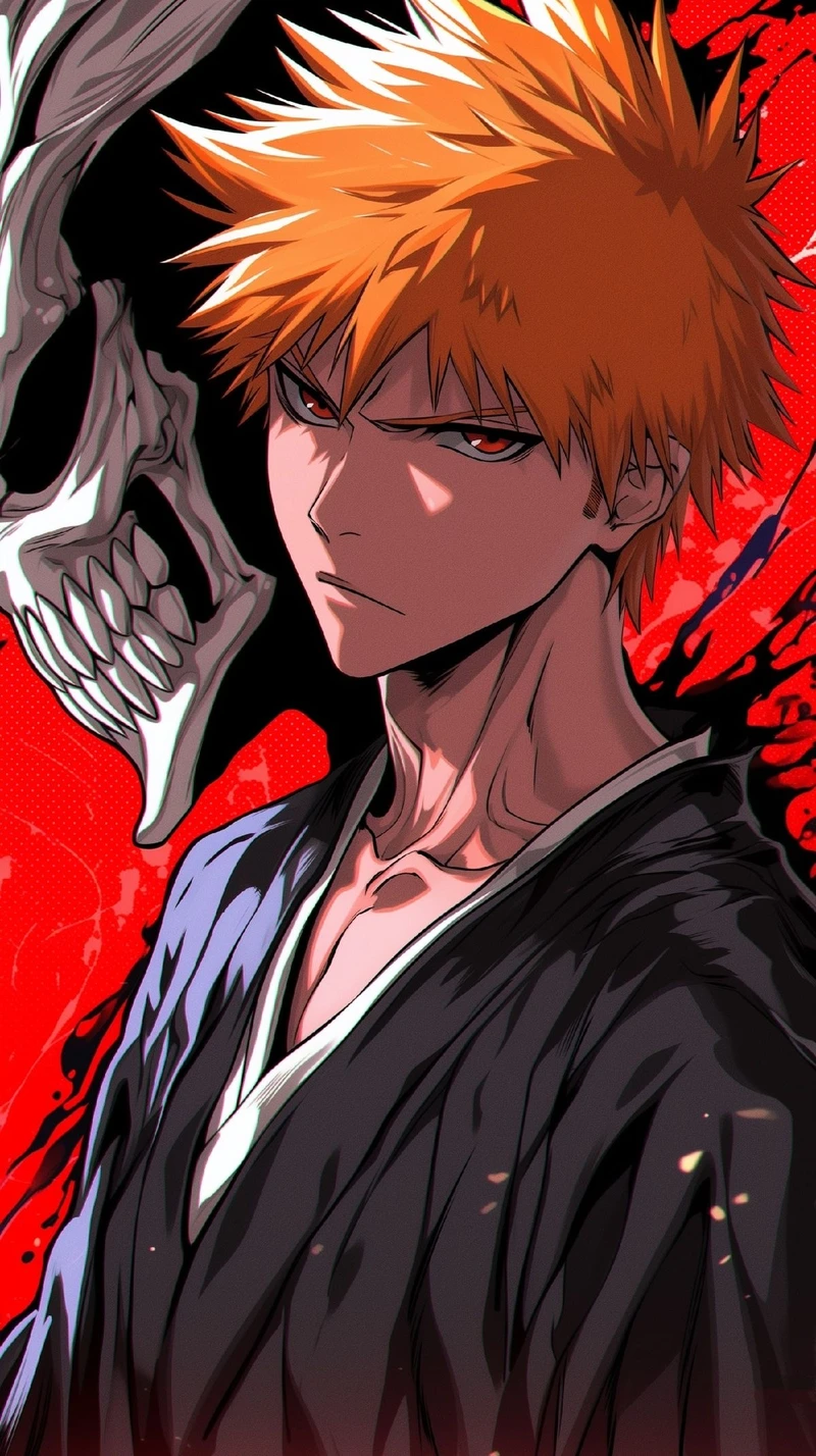 Ảnh Kurosaki Ichigo với mái tóc cam nổi bật đặc trưng
