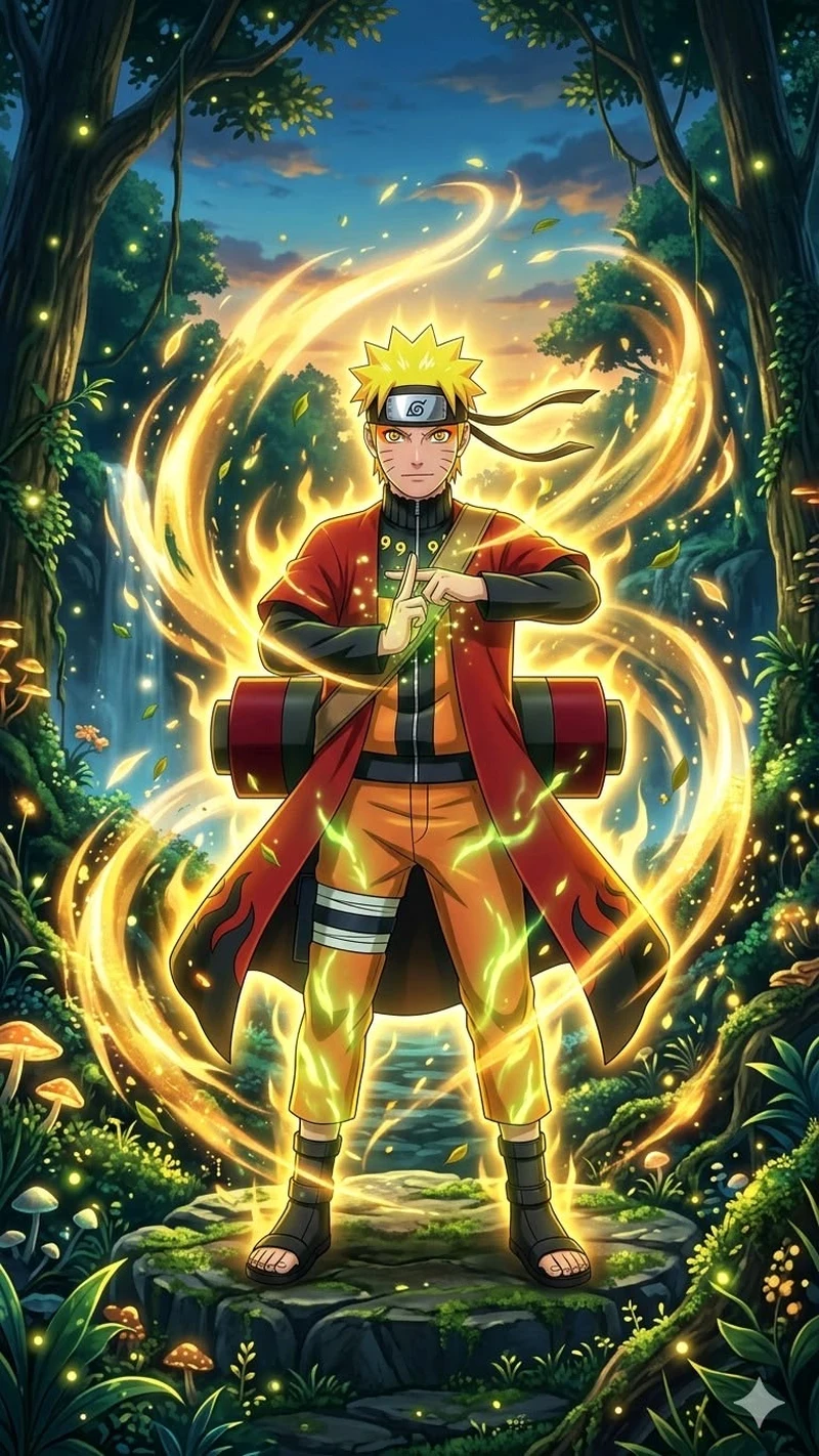 Ảnh Naruto ngầu với ánh mắt đầy quyết tâm mạnh mẽ