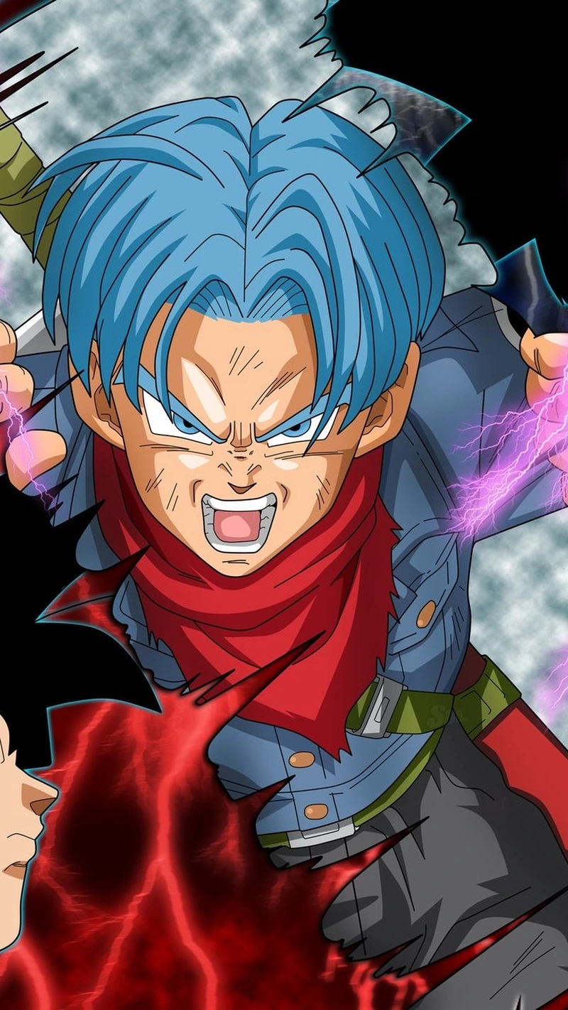 Ảnh Trunks Super Saiyan với ánh mắt quyết đoán