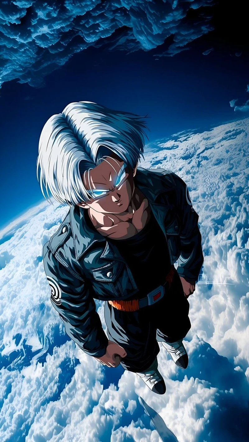 Ảnh Trunks biến hình Super Saiyan ánh sáng bùng nổ