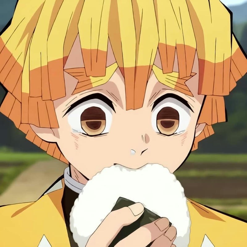 Ảnh Zenitsu anime với biểu cảm sợ hãi đáng yêu