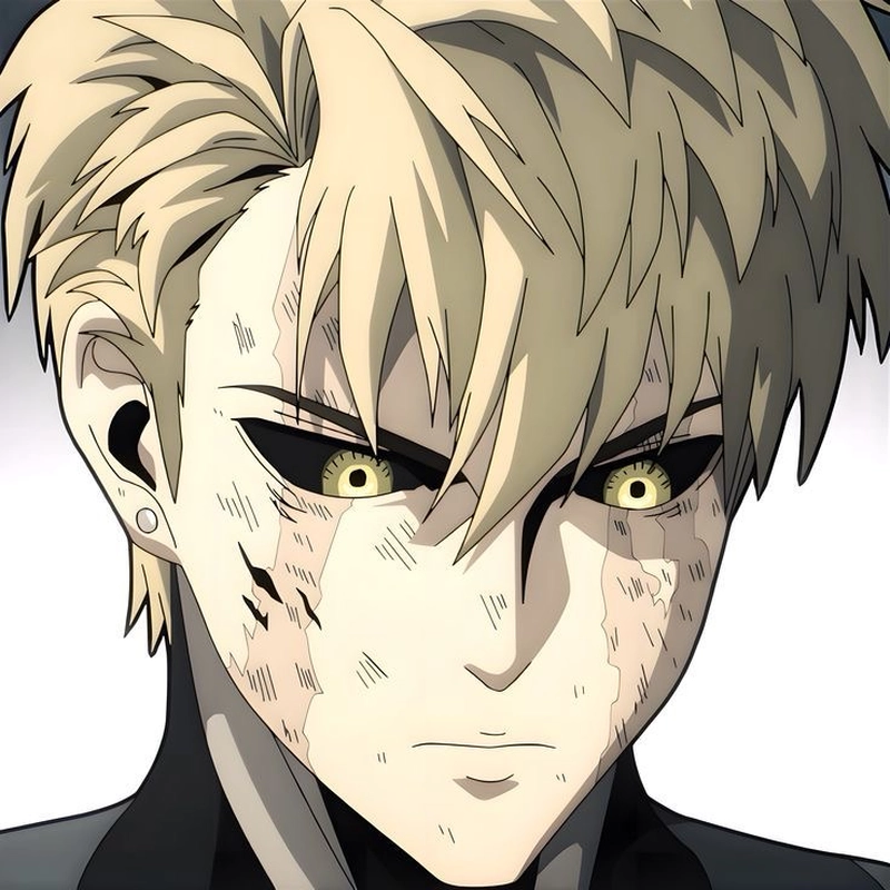 Ảnh anime Genos ánh nhìn đầy cảm xúc