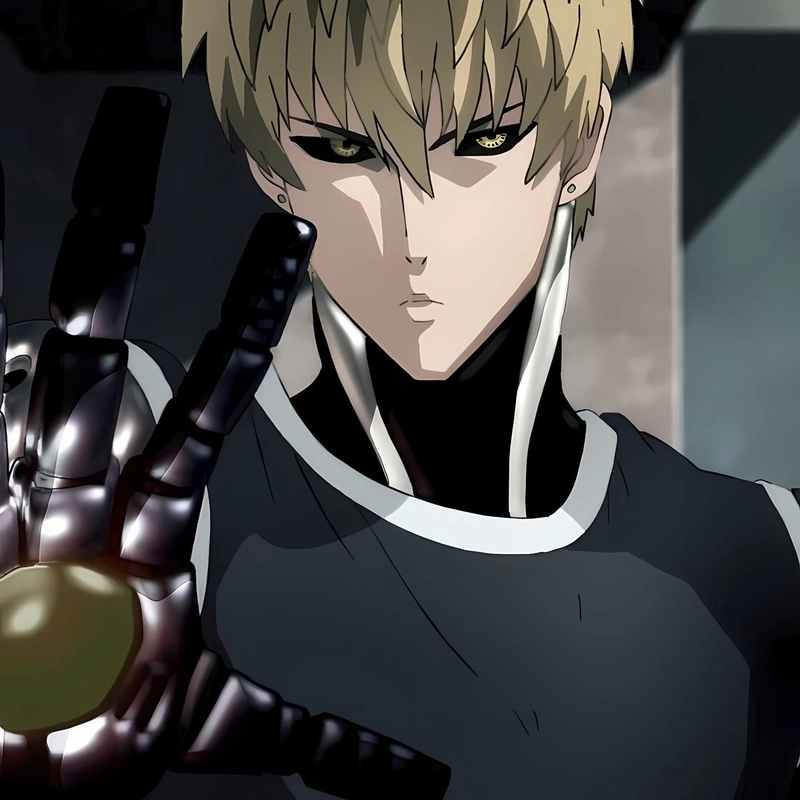 Ảnh anime Genos biểu cảm lạnh lùng tự nhiên