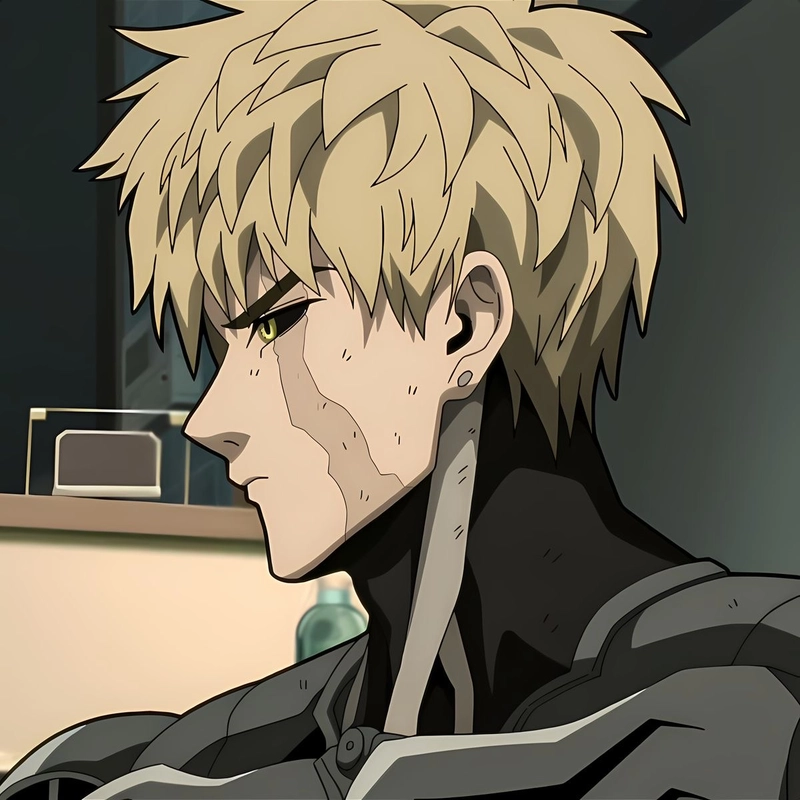 Ảnh anime Genos biểu cảm mạnh mẽ cuốn hút