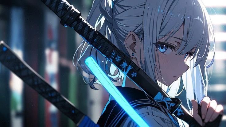 Ảnh anime nữ cầm kiếm thumbnail