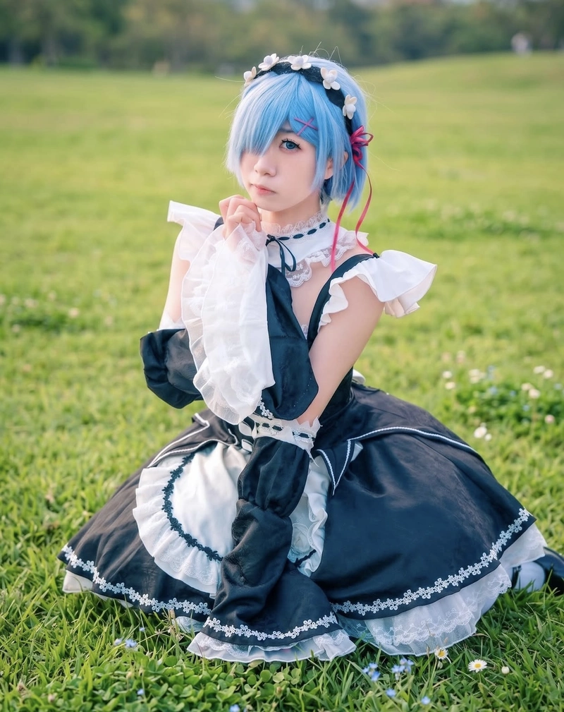 Ảnh cosplay Rem với visual nổi bật