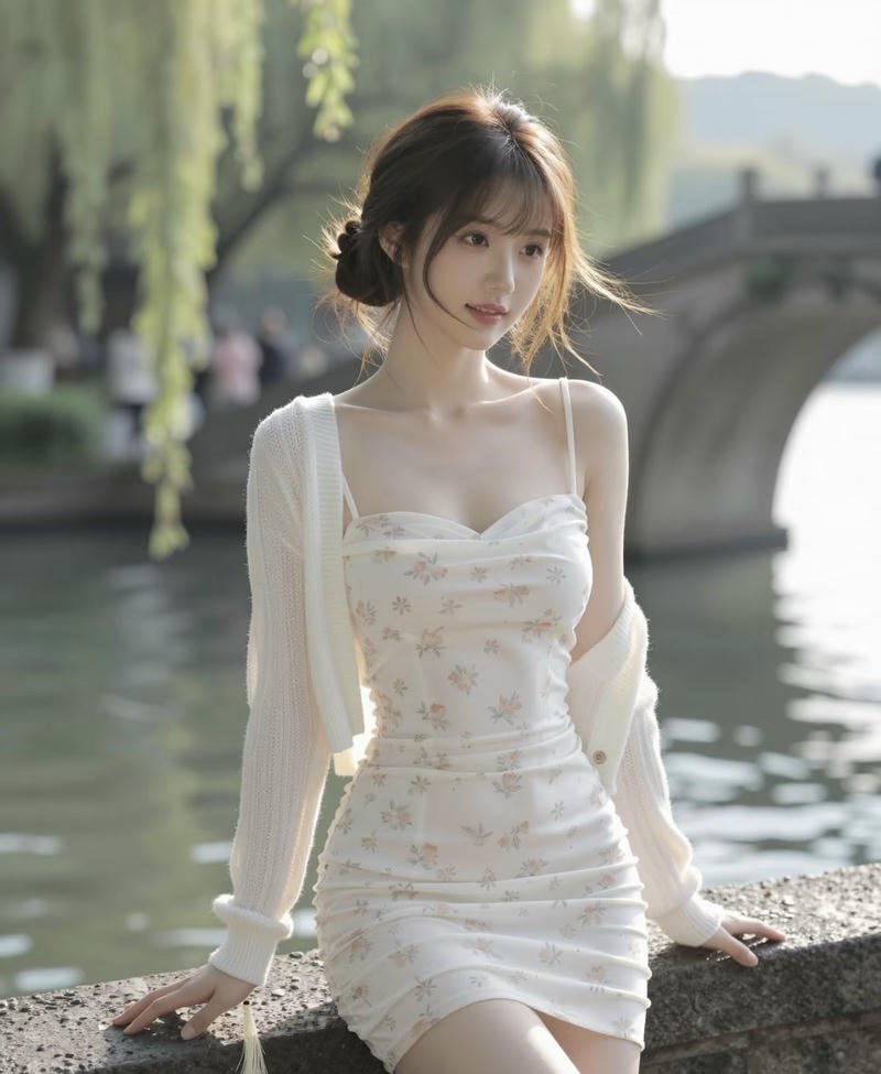 Ảnh gái 2k6 với mái tóc bay nhẹ trong gió