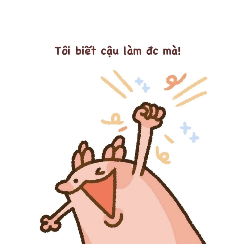 Ảnh meme cố lên cùng khuôn mặt hài hước dễ thương