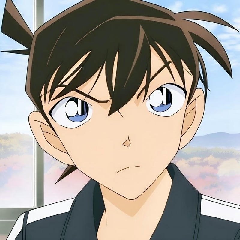 Ánh nhìn Kudo Shinichi anime thể hiện sự suy đoán logic