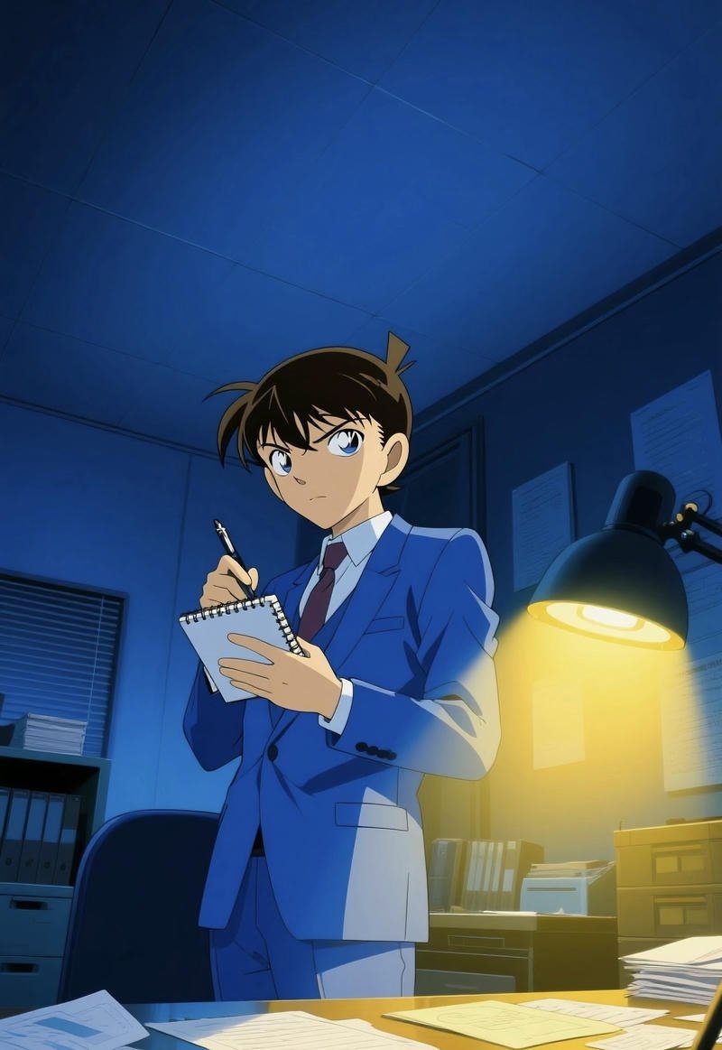 Ánh nhìn Kudo Shinichi anime trong khoảnh khắc suy luận