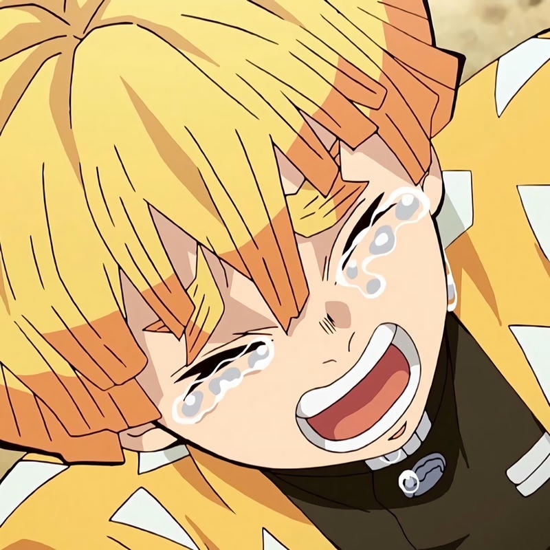 Anime Zenitsu trong khung hình đầy cảm xúc rõ
