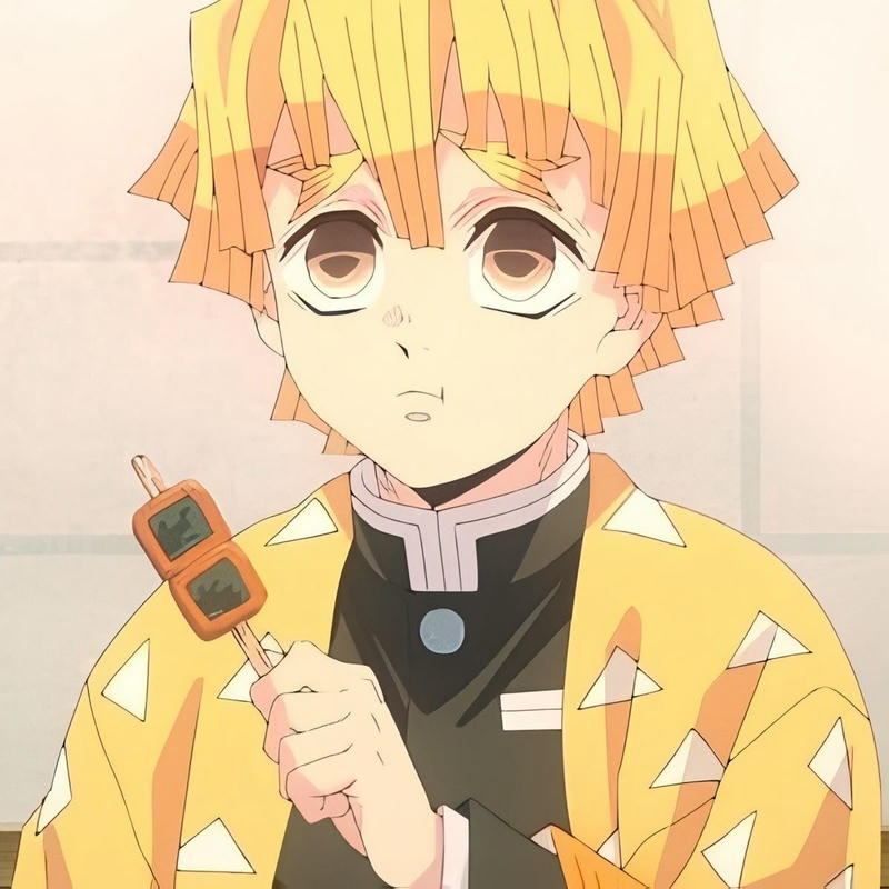 Anime Zenitsu với ánh mắt đầy cảm xúc chân thật