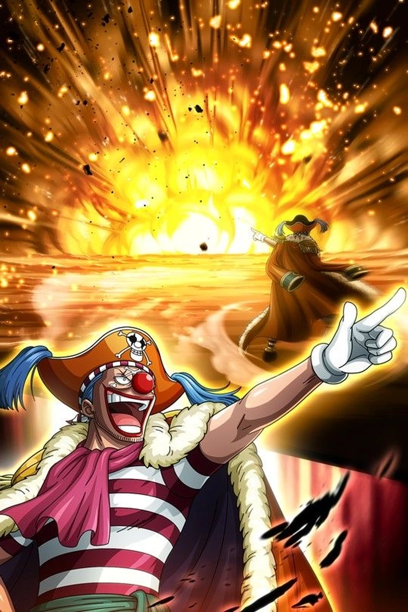 Biểu cảm hài hước của Buggy trong phong cách anime sống động