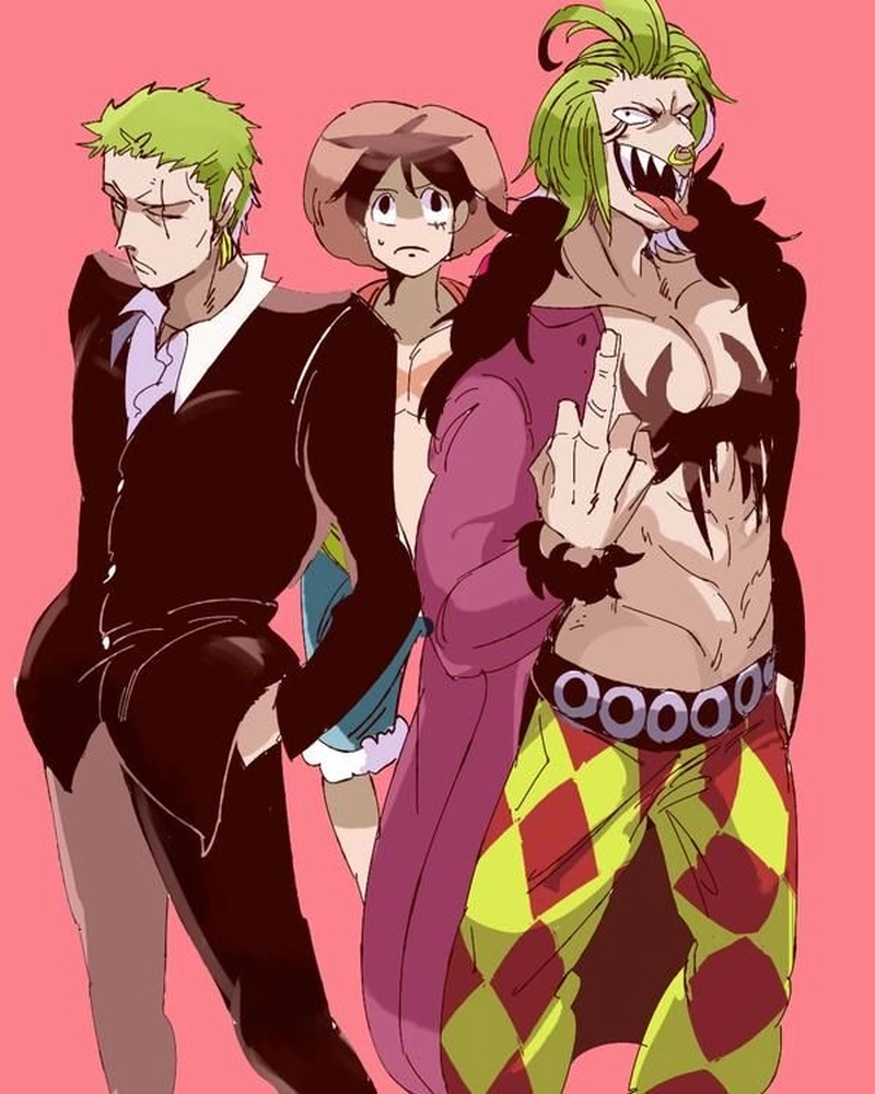 Bức ảnh Bartolomeo trong One Piece cùng Luffy
