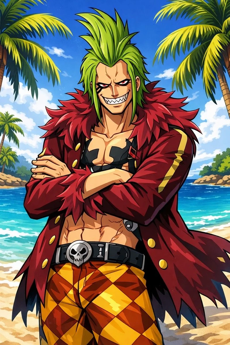 Bức ảnh Bartolomeo trong One Piece nét vẽ sắc sảo