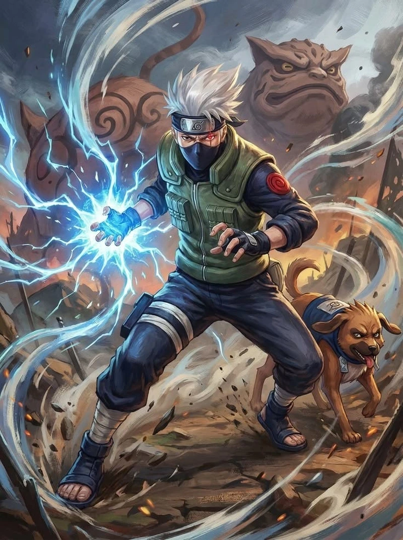 Bức ảnh Kakashi ngầu với dáng đứng đầy tự tin