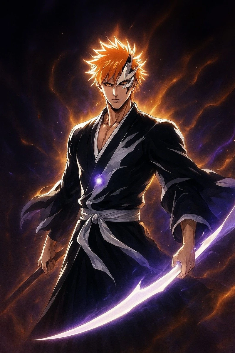 Bức ảnh Kurosaki Ichigo cùng ánh nhìn kiên định rõ nét