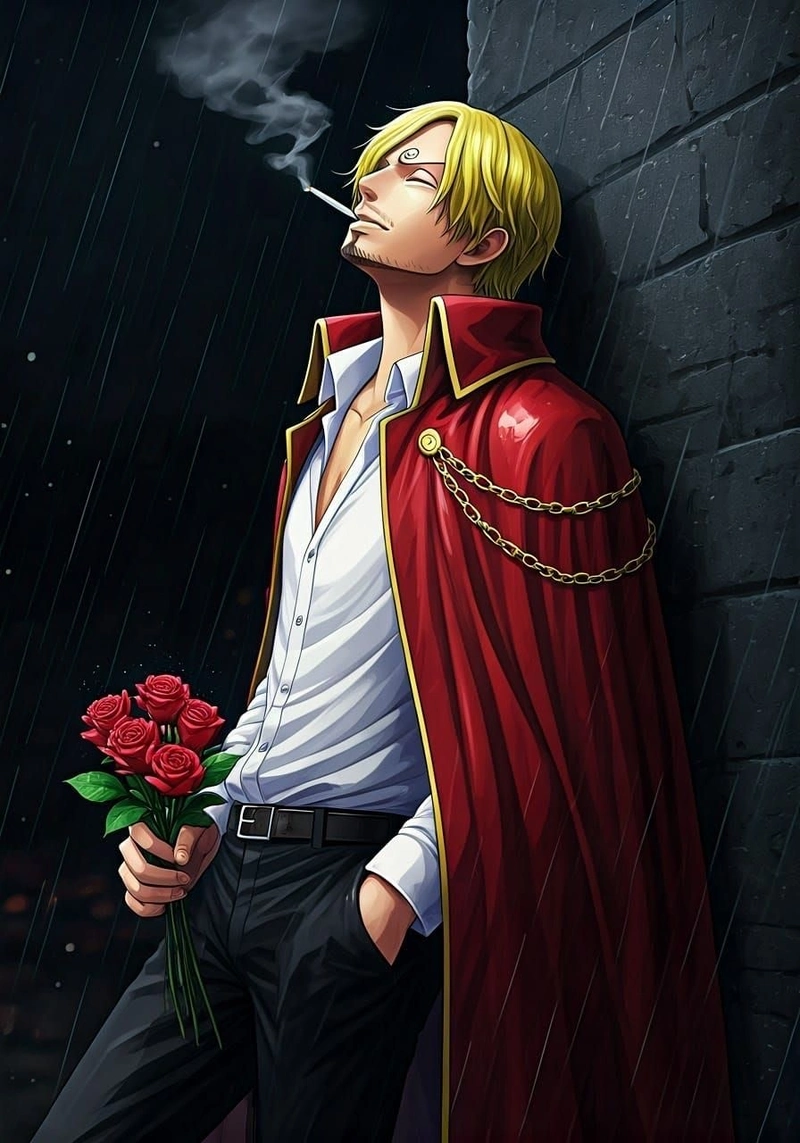Bức ảnh Sanji đứng thẳng với khí chất tự tin