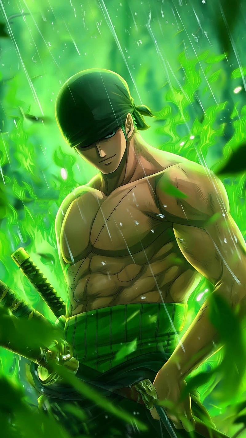 Bức ảnh Zoro với tư thế chuẩn kiếm sĩ anime