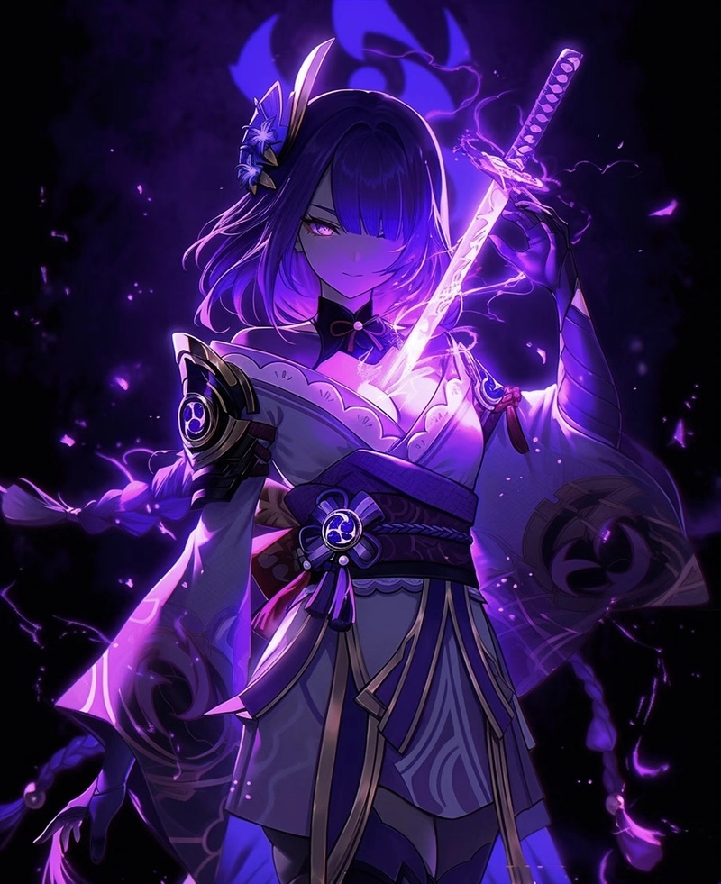 Bức ảnh anime nữ cầm kiếm cùng vẻ đẹp cá tính