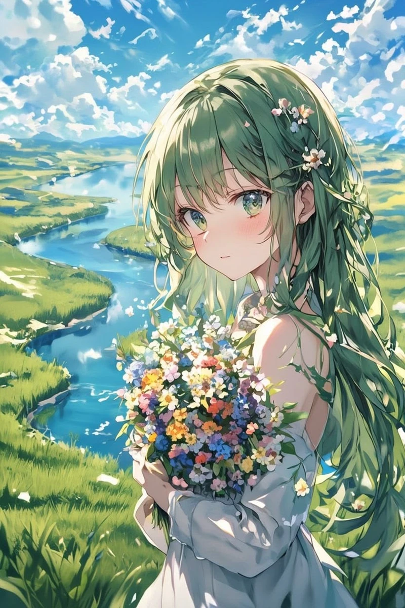 Bức ảnh anime nữ cùng ánh nhìn nhẹ nhàng cuốn hút