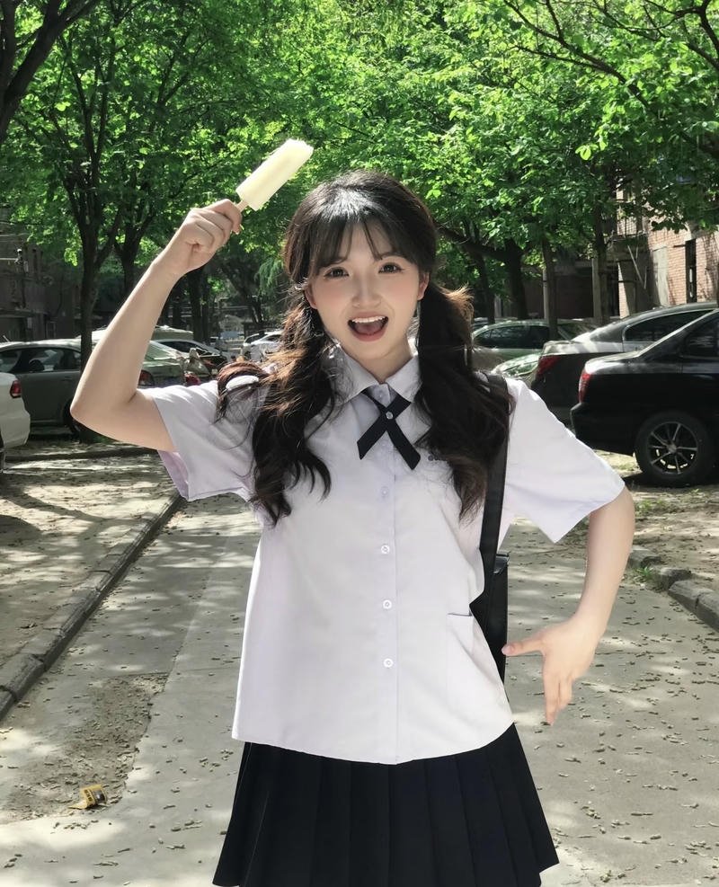 Gái xinh cấp 3 thể hiện vẻ xinh xắn rất riêng
