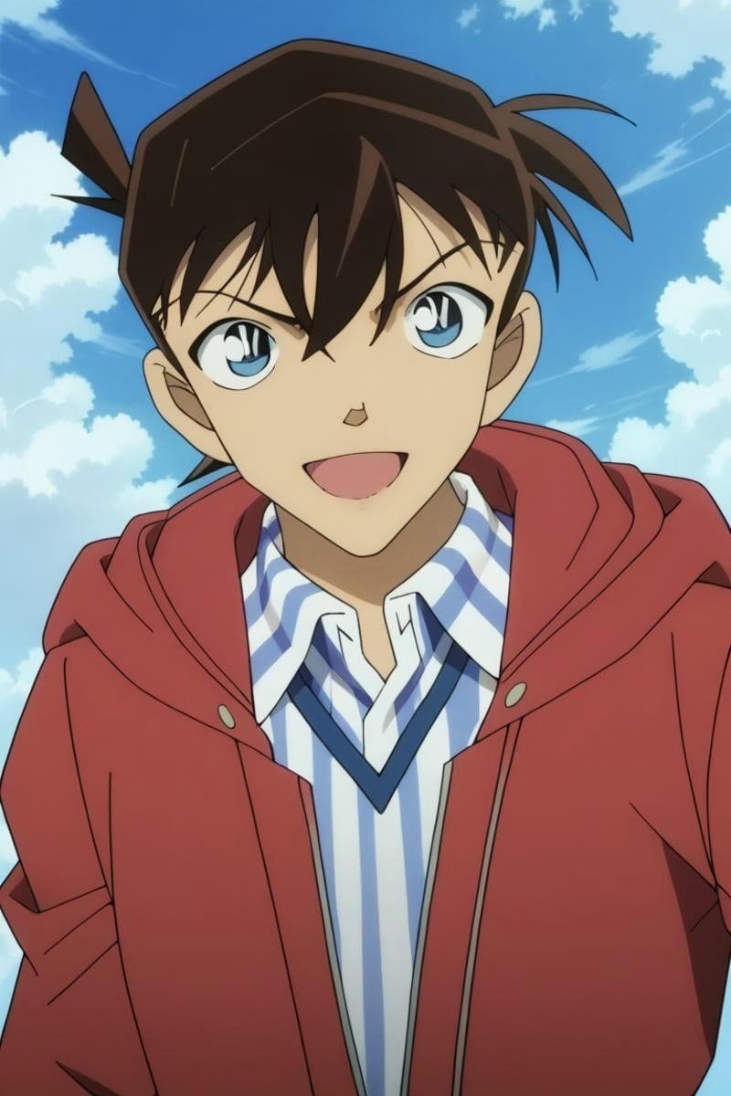 Góc chụp Kudo Shinichi anime trong khung cảnh điều tra