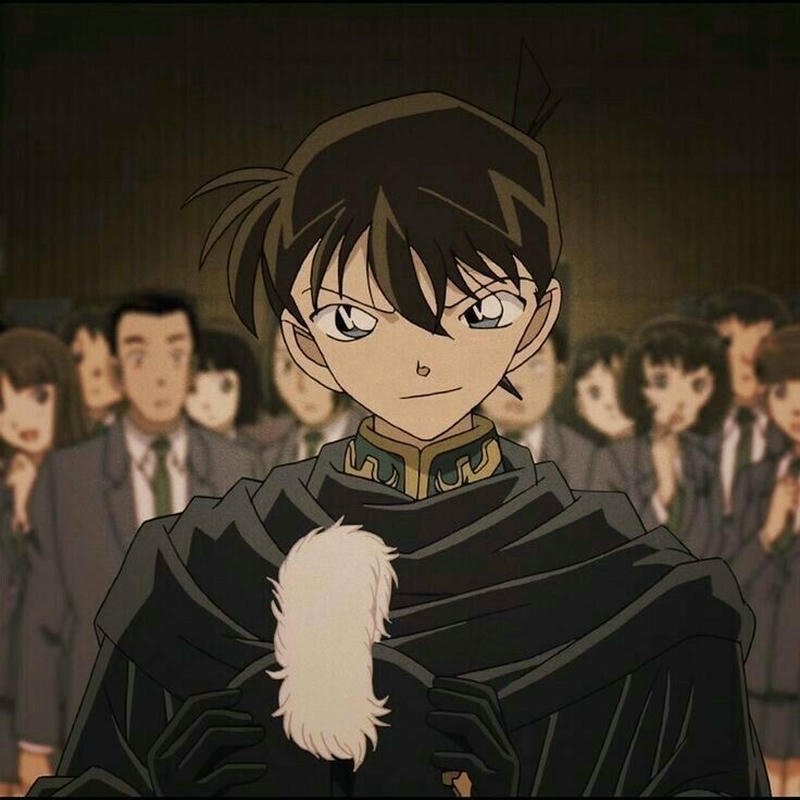 Gương mặt Kudo Shinichi anime biểu cảm tự tin cuốn hút