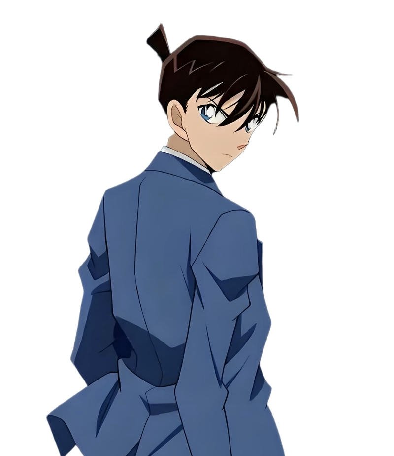 Gương mặt Kudo Shinichi anime thể hiện sự tập trung cao