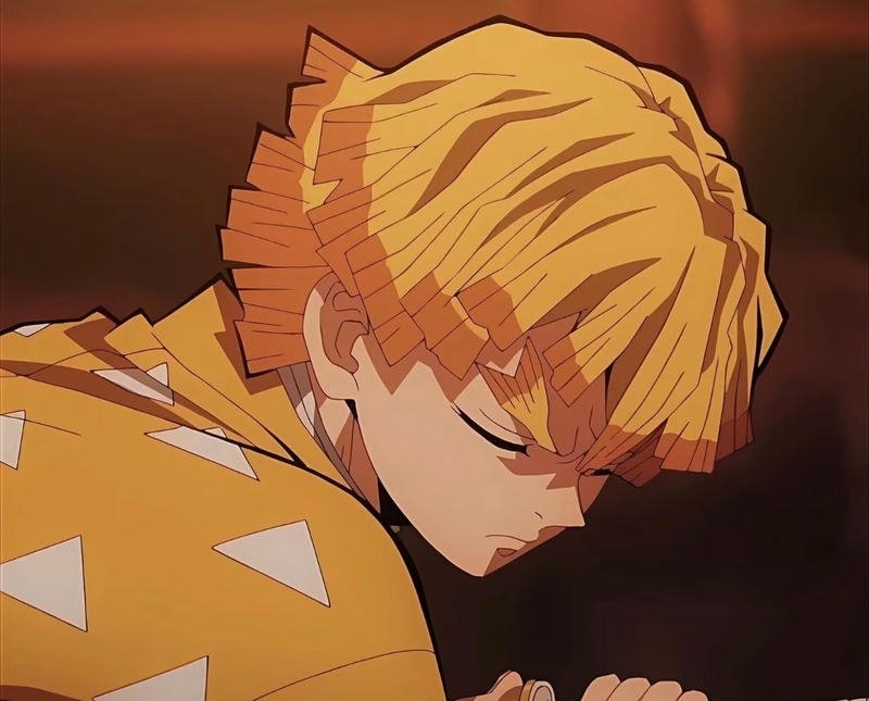 Gương mặt Zenitsu anime thể hiện cảm xúc rõ ràng