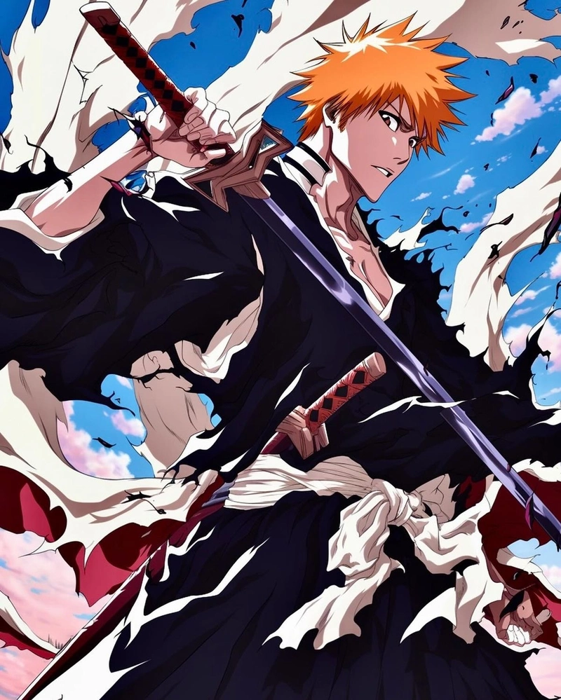 Hình Kurosaki Ichigo cùng ánh mắt đầy quyết tâm