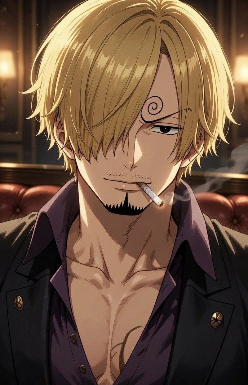 Hình Sanji cùng mái tóc vàng đặc trưng nổi bật
