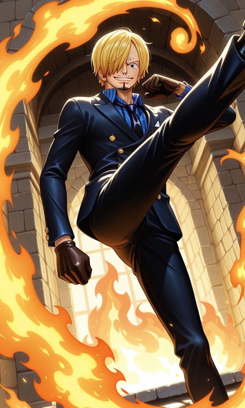 Hình Sanji mang phong cách lịch lãm đặc trưng