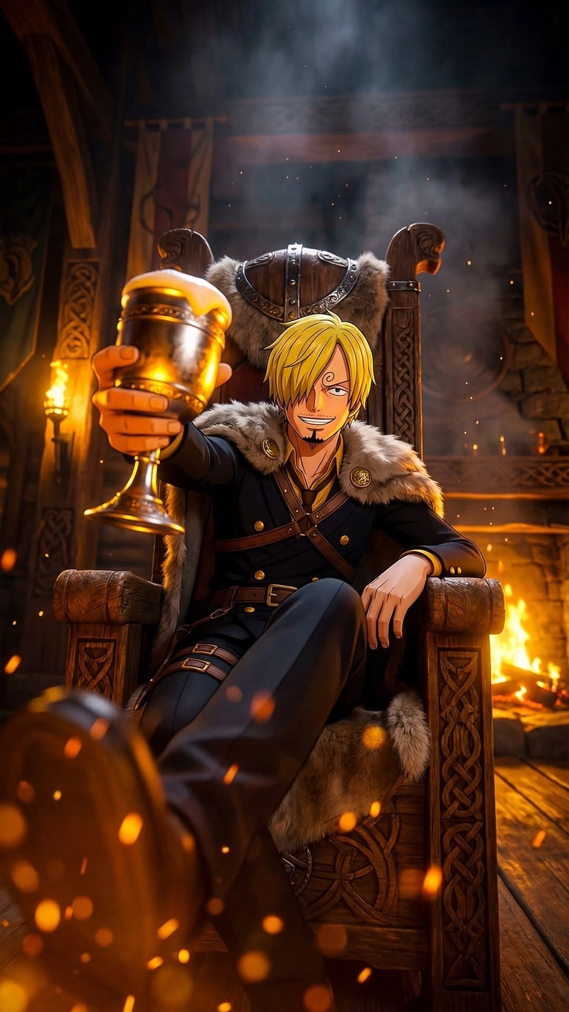 Hình Sanji với mái tóc che mắt quen thuộc