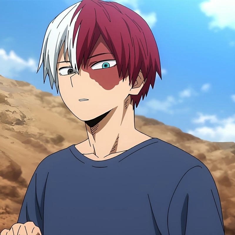 Hình Shoto Todoroki phong cách anime nổi bật
