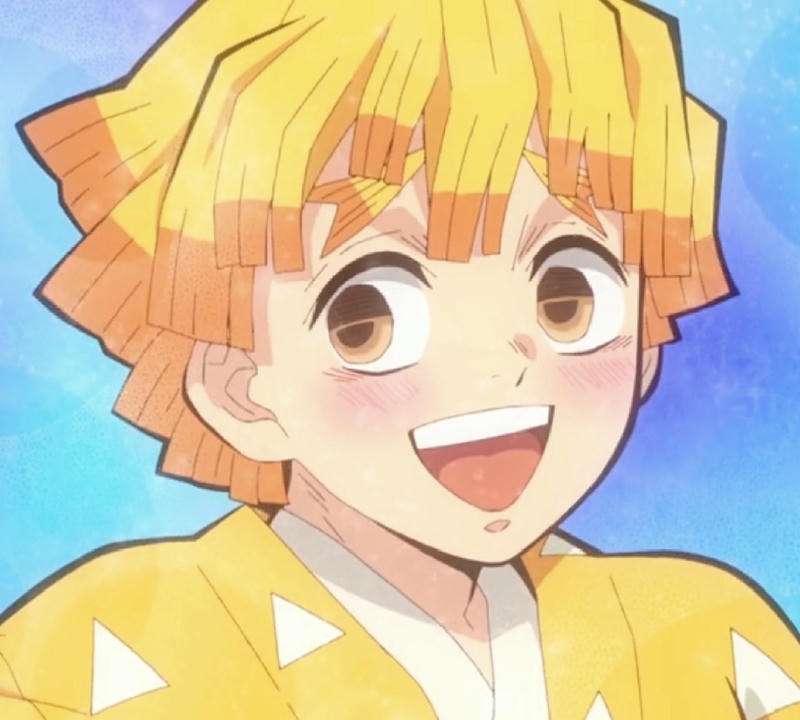 Hình Zenitsu anime nổi bật với mái tóc vàng sáng