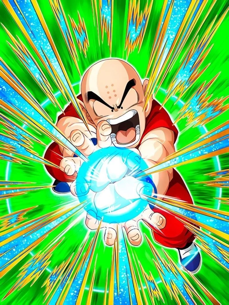 Hình ảnh Krillin tung chiêu Kamehameha đầy uy lực
