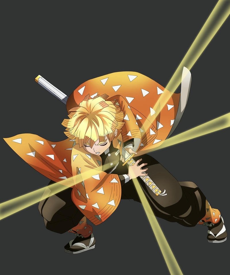 Hình ảnh Zenitsu anime trong khoảnh khắc hành động đẹp